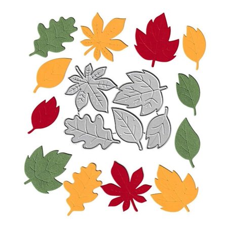 5 stk./sæt Ahornblade skærematricer Metal skærematricer efterår