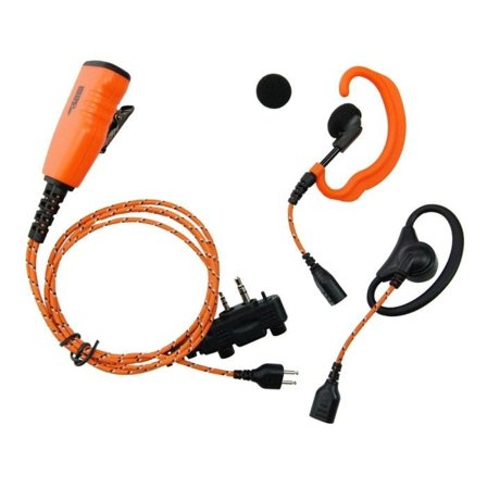ProEquip PRO-U610LS / LA Oransje stoffkabel, 3-i-1 med 2 ørebøyler / Peltor-tilkobling