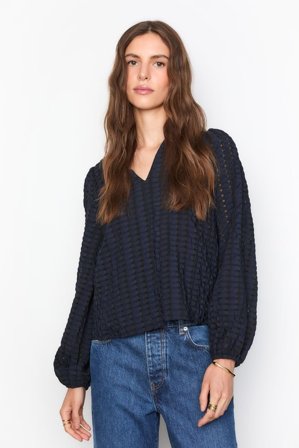 CAMILLA PIHL - Jayne Blouse - Navy Check Size34