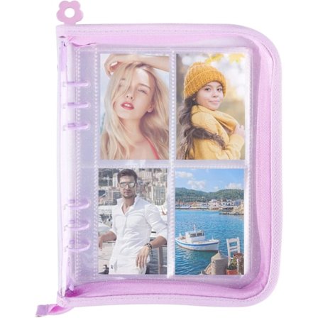 Kpop A5 Binder Fotoalbum - 6 Huller - Med 10 Lommer med 4 Rum - Transparent - A5 Format