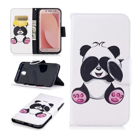 Samsung Galaxy J7 (2017) trendikäs nahkakotelo - Panda