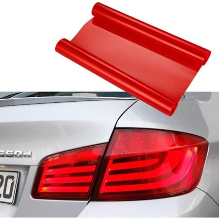 Vinylklistermärkesfilm (röd) 30 x 120 cm för dimljus och bakljus