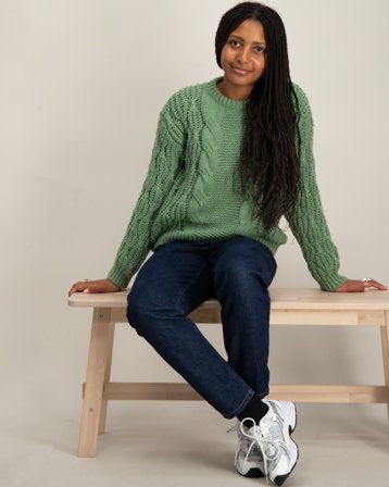 LMTD NLFMARI LS SHORT KNIT Zielony Swetry Dziewczyna - Kids Brand Store