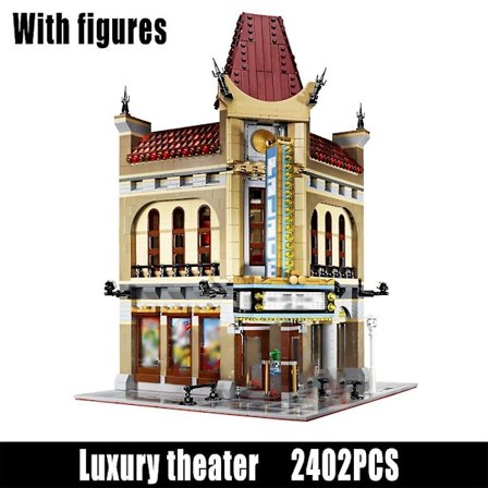Palace Cinema City Streetview Modular Building Blocks Bricks With 6 Figures Compatible 10232 Toy Birthday Christmas Gift2402pcs