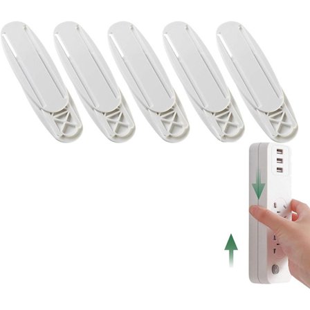 Strømskinnebeslag 5 Stykker Vægmontering Klæbestrimmel Montering Uden Boring Strømskinneholder Selvklæbende Strømskinne Montering Strømskinne