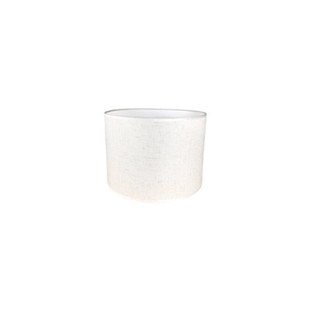 Cylindrisk lampeskærm af håndlavet linnedstof til bordlampe, pendellampe, gulvlampe (hvid, diameter 22 cm x højde 17 cm)