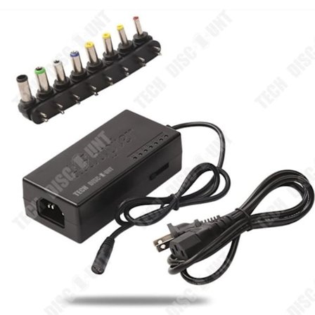 Säkerhetsadapter - TD - 96W - 12-24V - 8 Tips - Universell Laddare för Bärbara Datorer