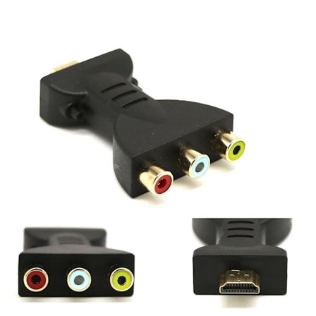 Koppar AV digital signaladapter HDMI-kompatibel hane till 3 RCA hona omvandlare