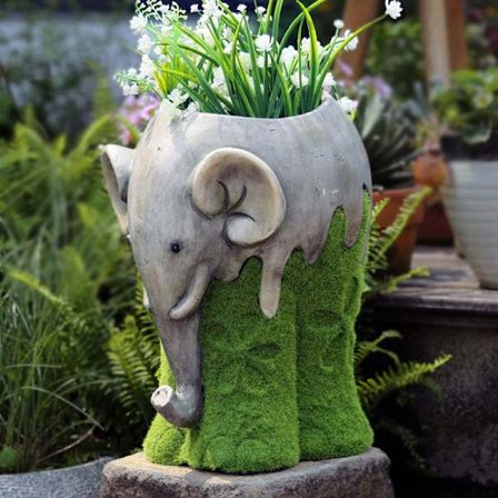 Creative Elephant er Gardening Blomkruka Resin Ornament