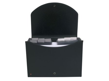 Exacompta Exacase Exactive utdragbart arkiv med ergonomiskt handtag, A4, 400 ark, 13 fack, 330 x 260 mm, polypropylen, svart - Lyreco - 