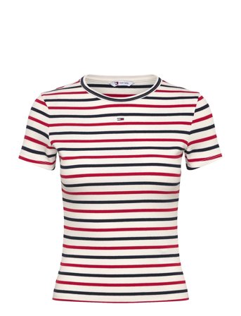 Tjw Slim Essential Rib Ss Red Tommy Jeans