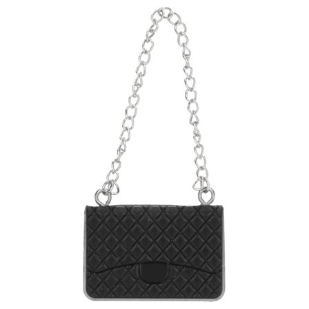 Dukkehåndtaske i lyse farver med fint håndværk Delikat miniature dukkehus taske rekvisitter til 1:12 dukkehus sort