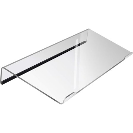 Ergonominen kallistettu näppäimistöteline, kirkas akryylinen pieni tietokonenäppäimistöteline liukumattomalla silikoninauhalla työpöydälle kotiin ja 