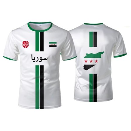 Syrien Fotboll T-shirts Herr Sport T-shirts Syrian Flag Street Oversized Toppar Unisex Casual Grafiska T-shirts Toppar Y2k Herr Gåvor