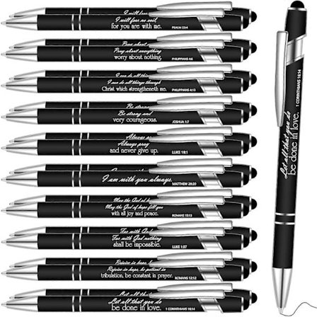 20 st Kristna Graverade Presentpennor Roliga Pennor Bibelvers Penna Motiverande