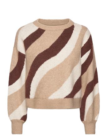Vmlena Ls O-Neck Pullover Ga Boo Beige Vero Moda
