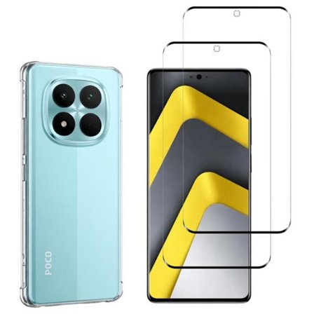 Stødabsorberende cover til Xiaomi Poco M8 PRO 5G og 2 hærdede glas skærmbeskyttelse Phonillico