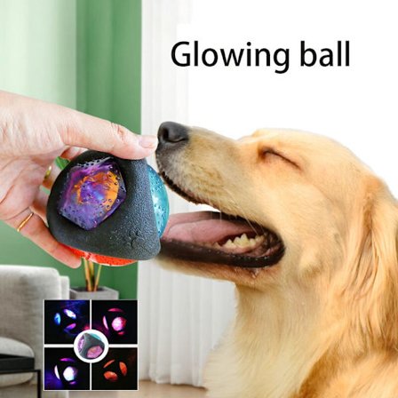 Dog Ball Interactive Toy Lights Up Pet Ball För aggressiva tuggare Spela Pet Ball Toy