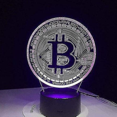 2023 New Light 3d Night Light Fantasy Led Bitcoin Logo Light Shape 7 Color