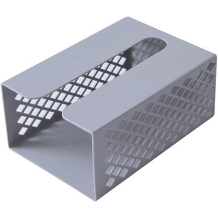 Veggmontert vevboks DIY ikke-merkende vevholder Dispenser Hengende vevboks Baderomstilbehør for hjem, kjøkken, toalett, grå