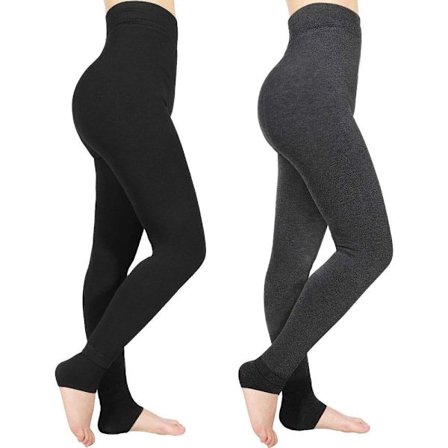 Ullforede vintertights Dame høy midje varme yogabukser med lommer