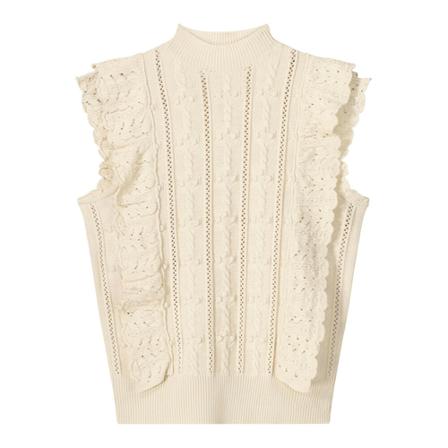 Summum Woman Summum spencer ecru 122 , Beige , unisex , Maat: L Truien & Vesten