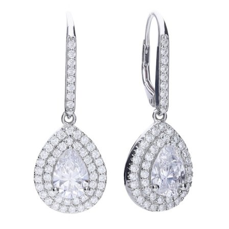 DIAMONFIRE 6220611082 - Earrings Dam (3CM)