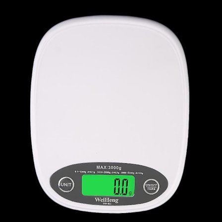 Hvit Slank LCD Elektronisk Kjøkkenvekt 3kg/0.5 Digital Vektskala
