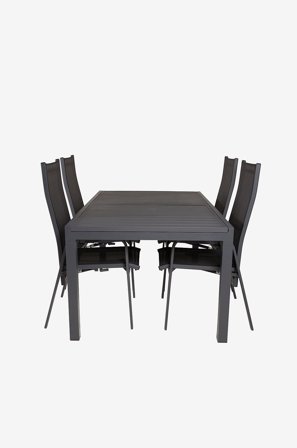 Venture Home - Ruokailuryhmä Marbella, jossa ruokapöydän tuolit Copacabana, 4 kpl - Musta - Ruokailuryhmät - - Homeroom