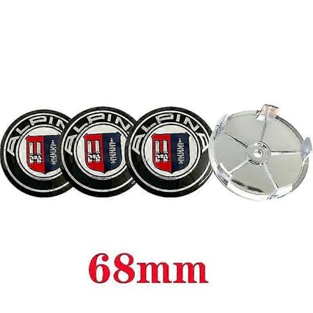 4 stk./sæt 56 mm 60 mm 65 mm 68 mm Kompatibel med Alpina hjulcenter navkapsler dækklistermærke bilstyling autotilbehør - Perfekt