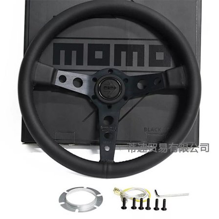 For MOMO Prototipo P5 Black Edition 350mm Ratt Genuine Leather