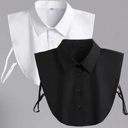 2 st Vassa Kragar Professionell Formell Klädsel Falsk Krage Studentuniform Examensklänning Falsk Krage Skjorta En svart och en vit