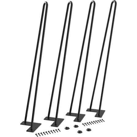 4 stk. 71 cm Hårnål Bordben Maks Støtte 204 kg med Beskyttelsesføtter Midt-århundre Moderne Stil for Møbelben, Salongbordben