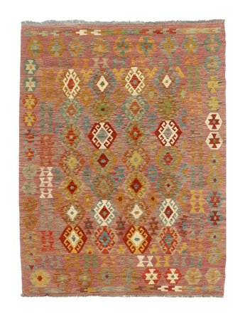 Oriental Kilim Afghan Old Style Rug 157X196 Brown Wool, Afghanistan