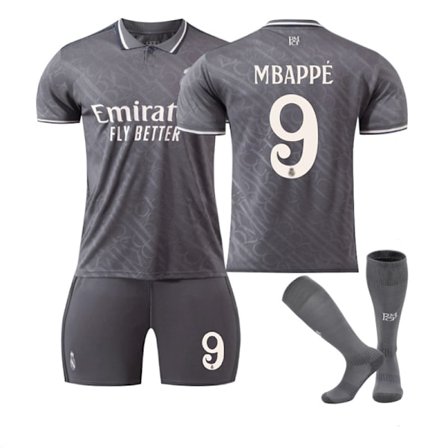 2024-2025 Real Madrid Bortedrakt Barn Fotballdrakt Sett Nr. 9 MBAPPE