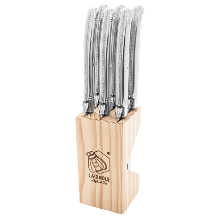 Style de Vie Grillknivar Laguiole Black SET 6 SdV Köksredskap Silver 11cm, Tjocklek blad 1,8mm