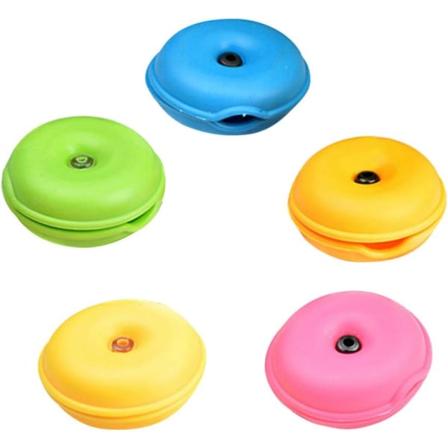 5-pakks Portable Rund USB-kabelvikler (Tilfeldig farge)