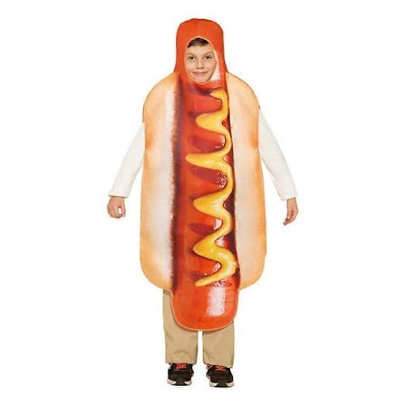Unisex Voksen Hot Dog Jumpsuit, Halloween Hot Dog Kostyme