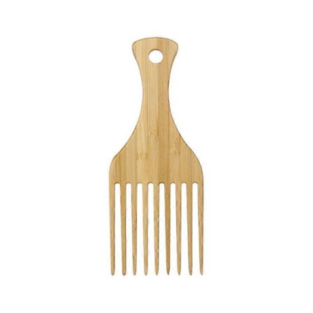 Bredtannkam, Hårplukkekam for krøllete hår, Kam med 9 brede tenner, Stylingverktøy i tre for naturlig krøllete hår