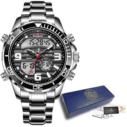 2023 Top Brand Luksus Digitale Herreur Top Luksus Sport Quartz Armbåndsur Til Mænd All Steel Militær Vandtæt Ur + Æske