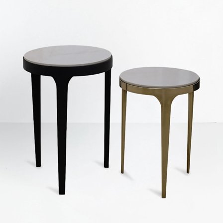 Sticks sidebordsæt 2 stk. hvid sort guld 37x37x54,5 cm