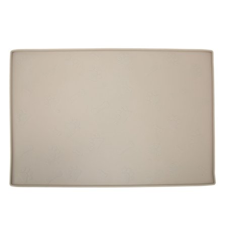 Matta för husdjursmatning Halkfri Tvättbar Diskmaskinsäker Silikon Stor Hund Vattenskålsmatta Beige