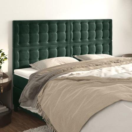Vidaxl Huvudgavlar 4 St Mörkgrön 90x5x78/88 Cm Sammet Grön