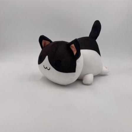 Meemeows Food Aphmau kattedukke fyldt legetøj Plysdukker Munk 25 cm - Perfekt BlackWhite
