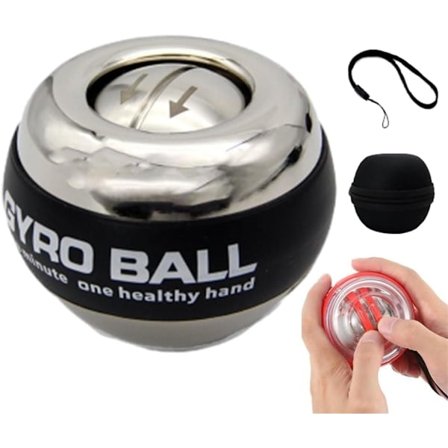 Gyroboll kädelle ja käsivarrelle | Itsekäynnistyvä metallinen Powerball värinvaihtavalla valolla | Voimaharjoittelu 3-99 vuotta