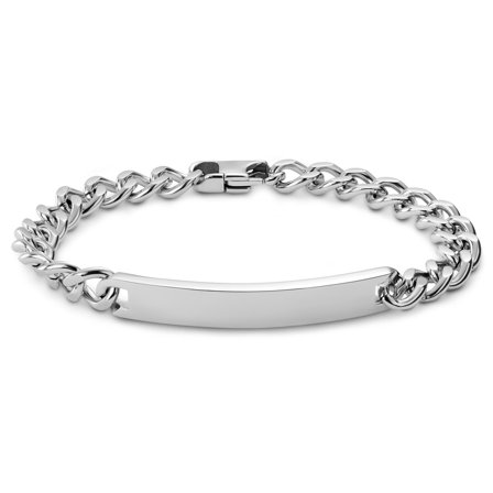 Nomen | 7 mm Silberfarbenes Edelstahl-ID-Armband für Männer - Edelstahl Armbänder