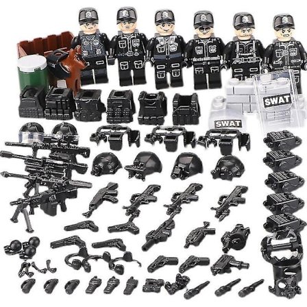 SWAT Special Forces Soldater Militære Våben Pistoler Figurer Dele Klodser Samlemodel Byggesæt