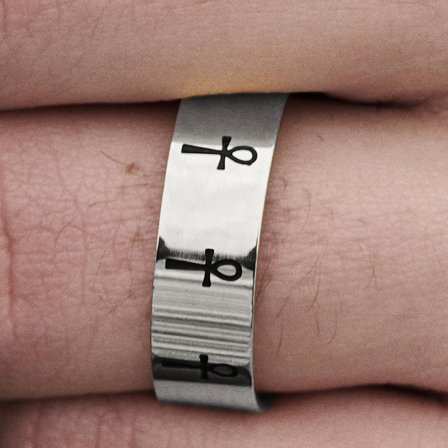 Steel Ankh Ring for Men - Steel rings