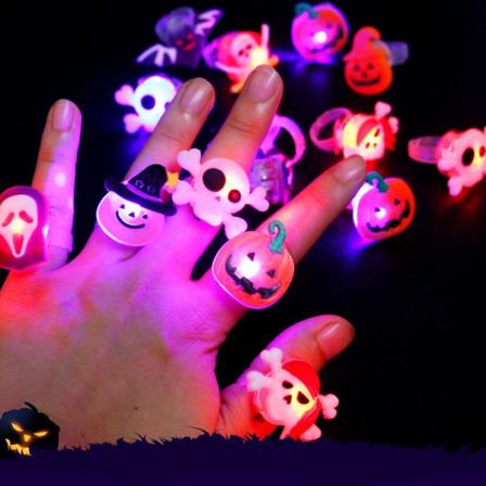 Halloween - lysande ringar - luminous ring - fler-pack - Multicolor 20 Stycken