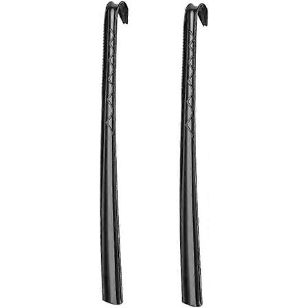 2x Universal Skohorn Unisex Extra Långt Handtag Skohorn Lätt Grepp Svart 61 cm Skosked Schlipp Sko Stövlar Stick Handtag Justerare Tunga 24 tum